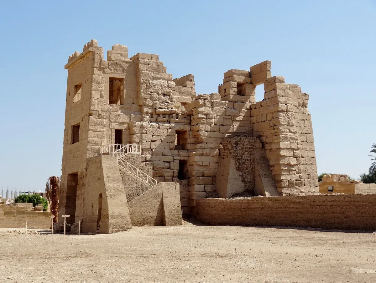 The fortified gatehouse of Ramesses III at Medinet Habu, seen on a Valley of the Kings tour